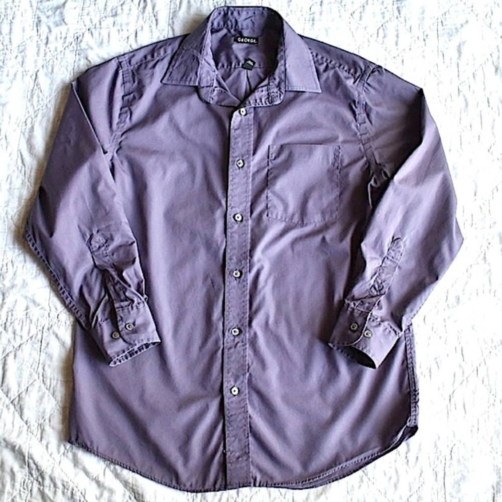 George Purple Button Down Dress Shirt size Medium